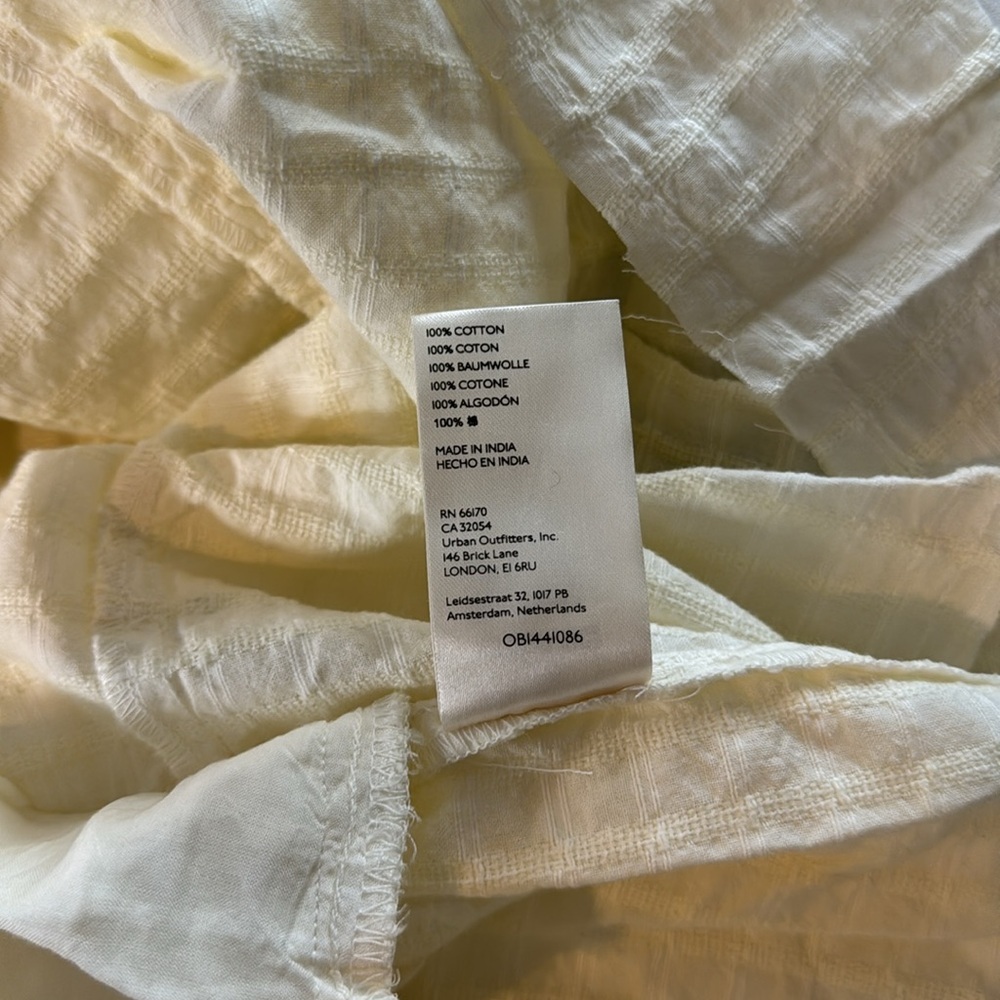 Free People Undone V Neck Ruffle Flutter Sleeves Off White Mini Dress Size L - Picture 15 of 16